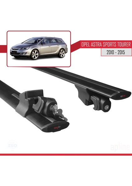 Opel Astra J Sw / Estate 2010-2015 Arası ile Uyumlu Hook Model Anahtar Kilitli Ara Atkı Tavan Barı Siyah indirimleri