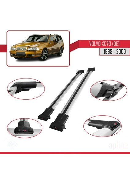 Volvo XC70 (De) 1998-2000 Arası ile Uyumlu Fly Model Ara Atkı Tavan Barı Gri fırsatları