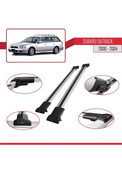 Subaru Outback 2000-2004 Arası ile Uyumlu Fly Model Ara Atkı Tavan Barı Gri