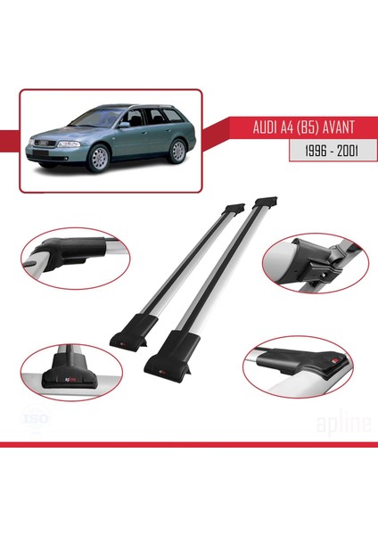 Audi A4 Avant (B5) 1996-2001 Arası ile Uyumlu Fly Model Ara Atkı Tavan Barı Gri fırsatları