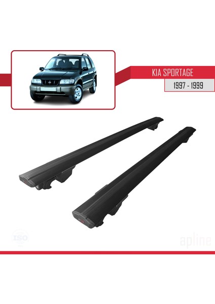 Kia Sorento 1997-1999 Arası ile Uyumlu Hook Model Anahtar Kilitli Ara Atkı Tavan Barı Siyah modelleri