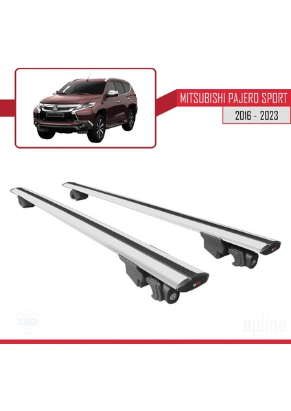 Mitsubishi Pajero Sport (Mk3) 2016 ve Sonrası ile Uyumlu Hook Model Anahtar Kilitli Ara Atkı Tavan Barı Gri fırsatları