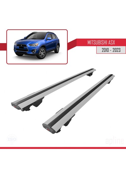 Mitsubishi Asx / Rvr (Mk3) 2010 ve Sonrası ile Uyumlu Hook Model Anahtar Kilitli Ara Atkı Tavan Barı Gri modelleri