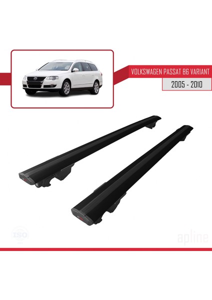Volkswagen Passat (B6) Varıant 2005-2010 Arası ile Uyumlu Hook Model Anahtar Kilitli Ara Atkı Tavan Barı Siyah