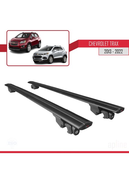 Chevrolet Trax 2013-2022 Arası ile Uyumlu Hook Model Anahtar Kilitli Ara Atkı Tavan Barı Siyah fırsatları