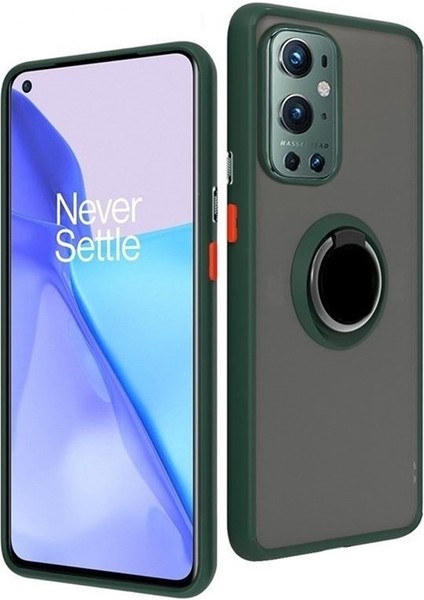 Oneplus 9 Pro Kılıf Montreal Yüzüklü Standlı Arkası Buğulu