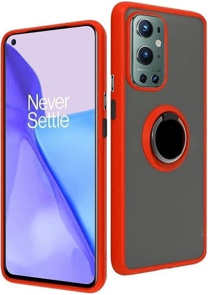 Oneplus 9 Pro Kılıf Montreal Yüzüklü Standlı Arkası Buğulu