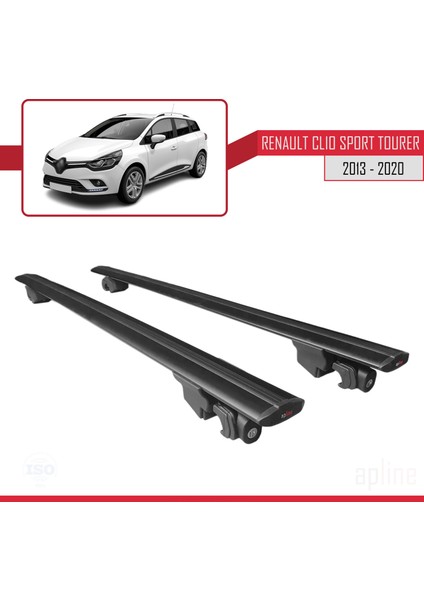 Renault Clio 4 Sport Tourer 2013-2020 Arası ile Uyumlu Hook Model Anahtar Kilitli Ara Atkı Tavan Barı Siyah fırsatları