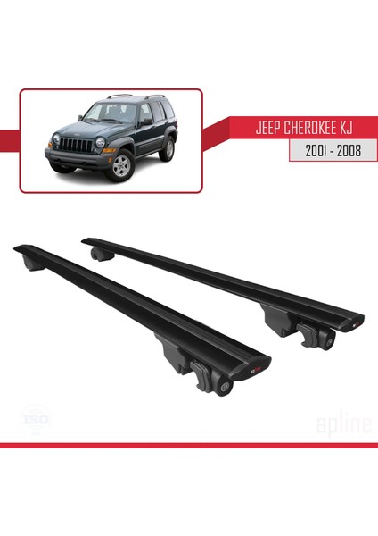 Jeep Cherokee (Kj) 2001-2008 Arası ile Uyumlu Hook Model Anahtar Kilitli Ara Atkı Tavan Barı Siyah fırsatları
