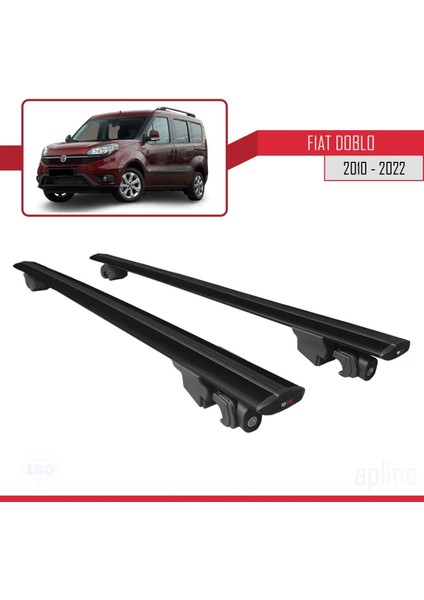 Fiat Doblo 2010-2022 Arası ile Uyumlu Hook Model Anahtar Kilitli Ara Atkı Tavan Barı Siyah