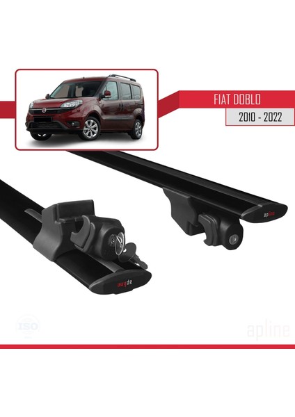 Fiat Doblo 2010-2022 Arası ile Uyumlu Hook Model Anahtar Kilitli Ara Atkı Tavan Barı Siyah