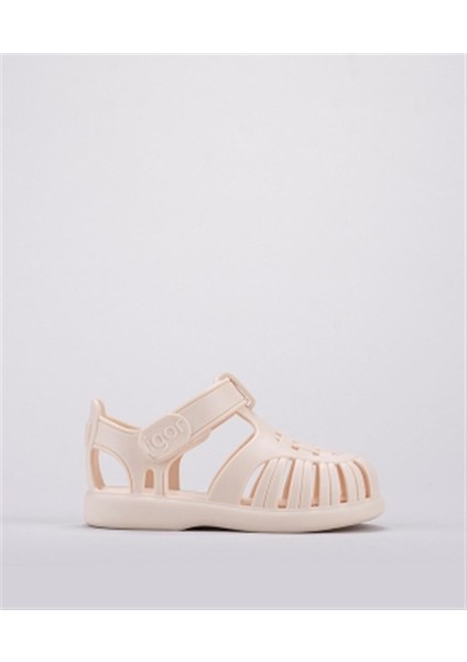 S10271 Tobby Solid Sandalet Fildişi