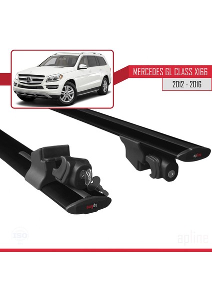 Mercedes Gl (X166) 2012-2016 Arası ile Uyumlu Hook Model Anahtar Kilitli Ara Atkı Tavan Barı Siyah indirimleri