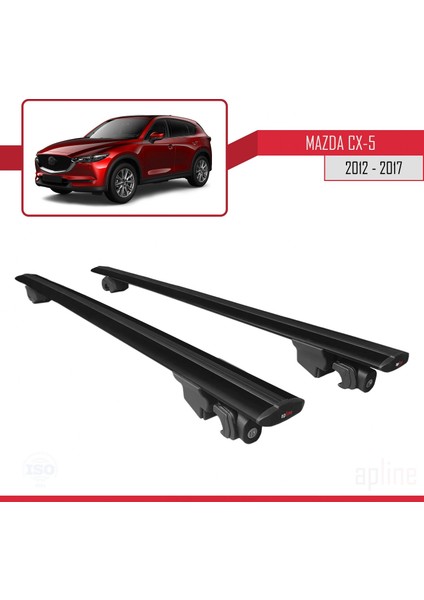 Mazda Cx-5 2012-2017 Arası ile Uyumlu Hook Model Anahtar Kilitli Ara Atkı Tavan Barı Siyah