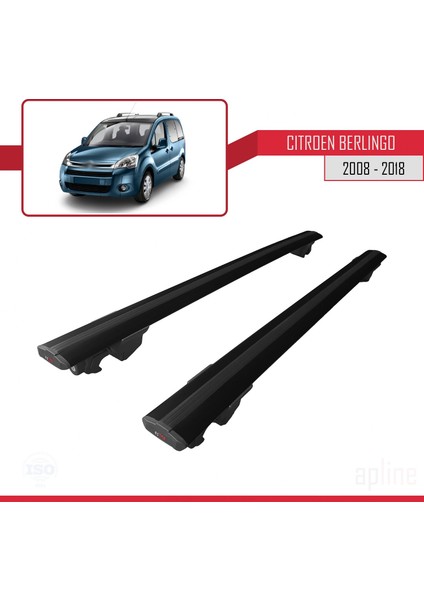 Citroen Berlingo 2008-2018 Arası ile Uyumlu Hook Model Anahtar Kilitli Ara Atkı Tavan Barı Siyah modelleri