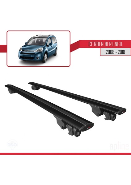 Citroen Berlingo 2008-2018 Arası ile Uyumlu Hook Model Anahtar Kilitli Ara Atkı Tavan Barı Siyah fırsatları