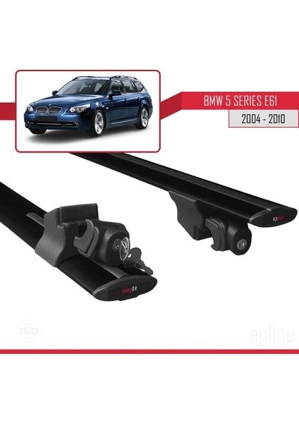 Bmw 5 Serisi (E61) 2004-2010 Arası ile Uyumlu Hook Model Anahtar Kilitli Ara Atkı Tavan Barı Siyah indirimleri