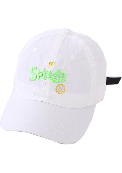 Çocuklar Yaz Beyzbol Kapağı Harfleri Gülümseme Işlemeli Açık Spor Snapback Şapkaları Kız Bebek Erkek Çocuk Güneş Koruma Hızlı Kurutma Şapkası (Yurt Dışından)