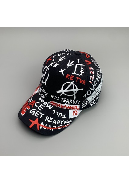 Yeni Grafiti Hip-Hop Kpop Erkek Kadın Kadın Beyzbol Şapkaları Pamuk Nefes Alabilen Snapback Kaykay Spor Kapakları Yetişkin Havalı Sokak Kıyafeti Moda (Yurt Dışından)