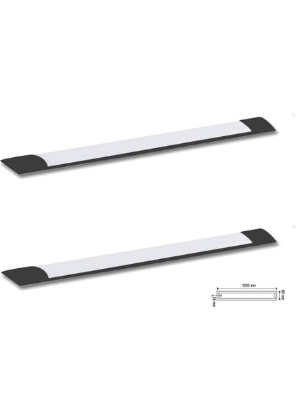 36W Siyah LED Bant Armatür Amber Işık 2 Adet