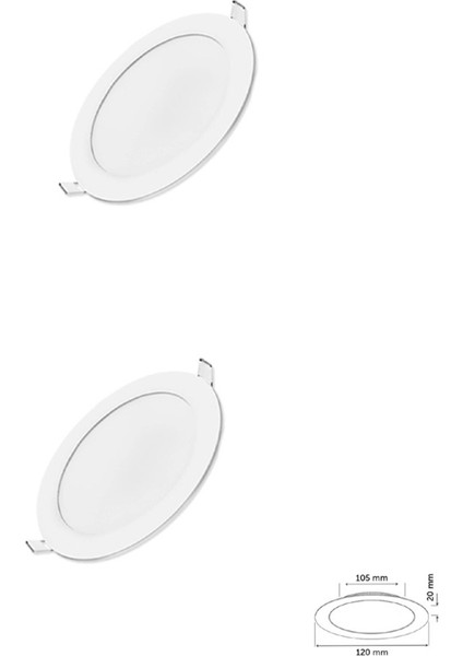6W Sıva Altı Yuvarlak Slim LED Panel Amber Işık 2 Adet