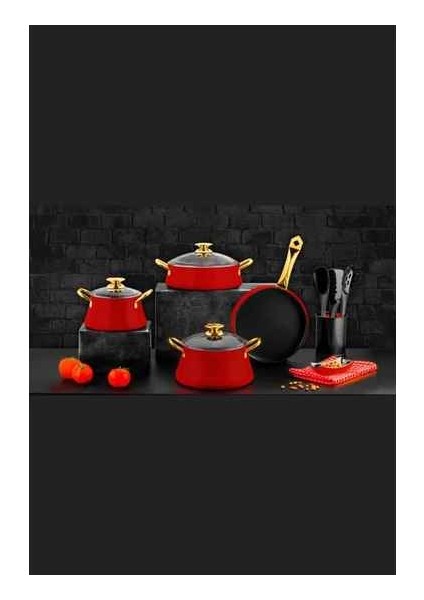 Lotus 7 Parça Granit Tencere Seti