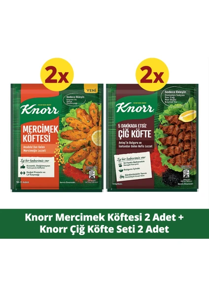 Mercimek Köftesi 100g x2 + Knorr Çiğ Köfte Seti 120 g x2