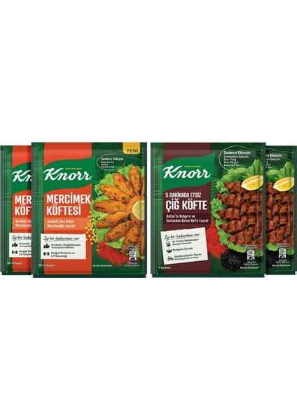 Mercimek Köftesi 100g x2 + Knorr Çiğ Köfte Seti 120 g x2