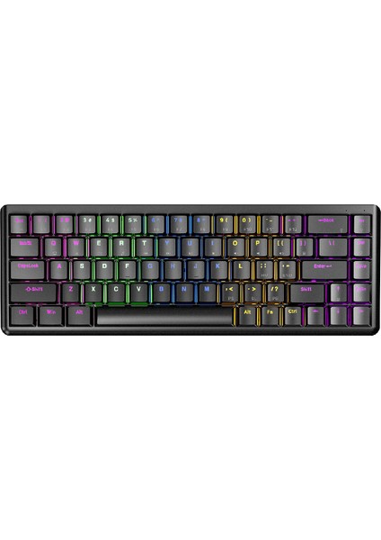 Rebel Siyah Low Profile Blue Switch Us Layout Rainbow Mekanik Gaming Oyuncu Klavye