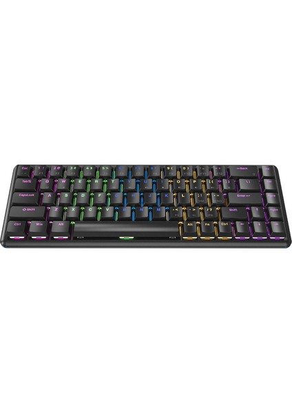 Rebel Siyah Low Profile Blue Switch Us Layout Rainbow Mekanik Gaming Oyuncu Klavye