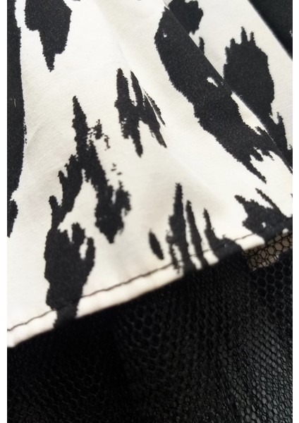 Siyah Beyaz Leopar Desenli Papyonlu Kedi Köpek Kıyafeti Elbisesi Xlarge/xl/beden 4 fırsatları