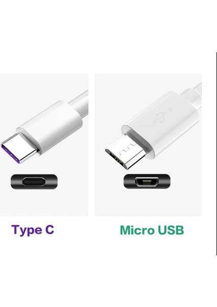 Sbz USB 2.1A Şarj Kabloları Type-C -Mıcro - IPHONE 1 Metre - Beyaz Kablo