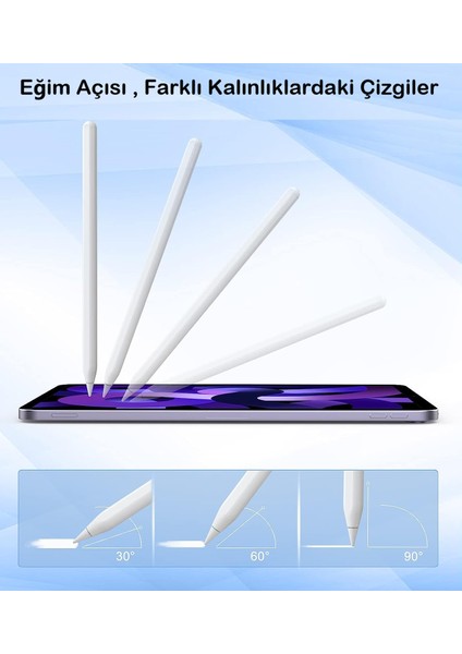 Duhalıne iPad Pro 4 12.9" Uyumlu Stylus Dokunmatik Çizim Kalemi Manyetik Şarj Eğim ve Avuç Içi Algılama fiyatları