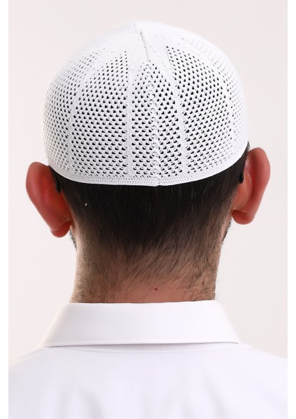 Makine Örme Likralı Dantel Namaz Takkesi
