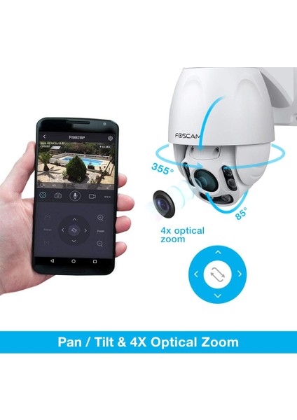 Dış Mekan Ptz (4x Optik Zum) Hd 1080P Wifi Güvenlik Kamerası fiyatları