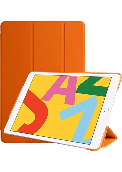 Apple iPad 5 Air Tablet Kılıf Smart Cover Katlanabilir Standlı Tablet Akıllı Kapak Turuncu