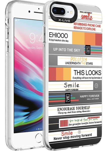 Apple iPhone 8 Plus Kılıf Desenli Zore Silver Sert Kılıf