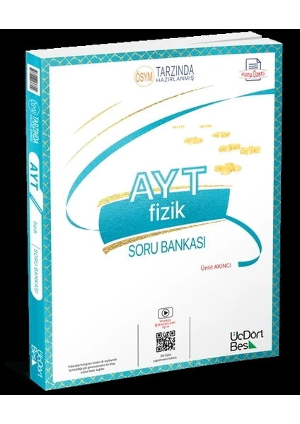 ÜçDörtBeş Yayınları 2024 AYT Fizik Soru Bankası