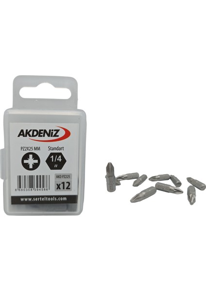 AKD/225 1/4 Yıldız PZ2X25 mm 24 Adet Bits Uç