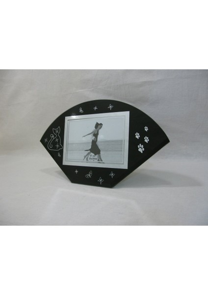 Lun Art Cats By Luyano Siyah Çerçeve 15X10 cm Yatay Cam Ayna 6X4INCH Photo Frame