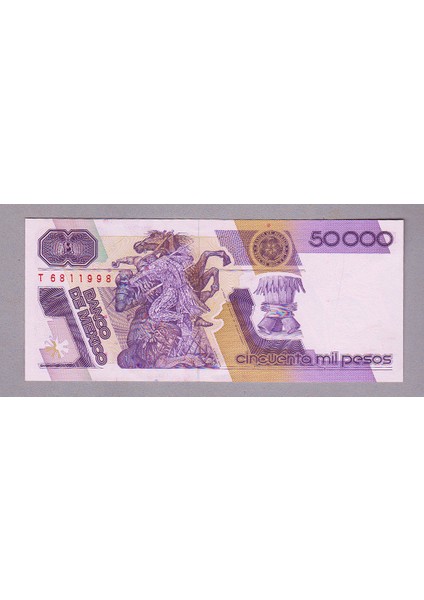 Mexıco 50000 Pesos 1989 Pick # 93B – Unc Çil Banknot