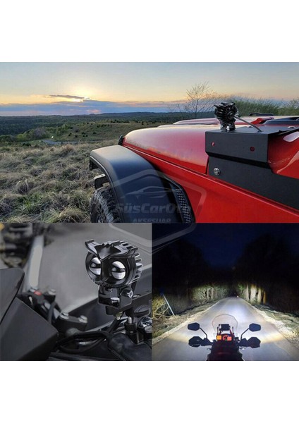 Baykuş Sis Farı Çift Renk Sarı-Beyaz Araç Motosiklet Off Road LED Lamba Delici Yayıcı Projektör 50W Metal Arazi Çalışma Lambası 1 Adet indirimleri