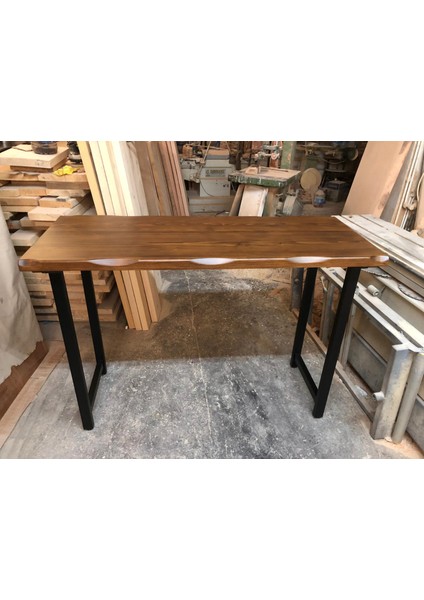 Kütük Ağaç Bar Masası Ceviz Renk 70X150.CM
