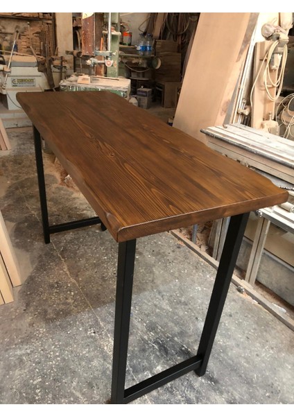 Kütük Ağaç Bar Masası Ceviz Renk 70X150.CM