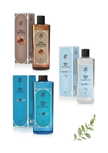 Aqua+Dark Spıce+Ice Kolonya Erkek 250 ml 3'lü Set