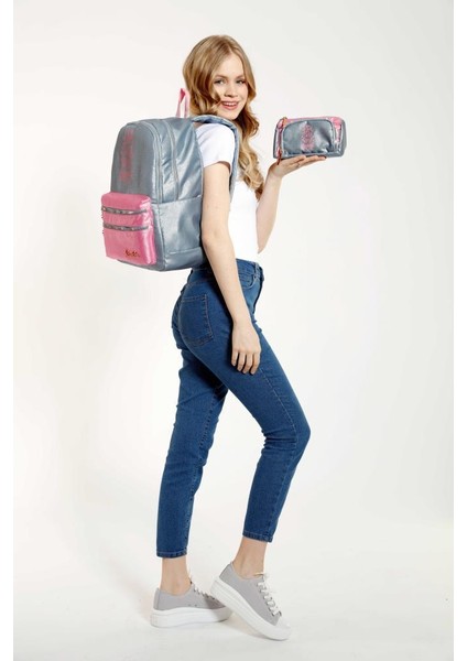 Sparkle Sırt Çantası Duble Gri K1569