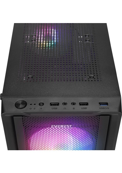 Mıdıon Mesh Peak 350W 4*120MM Rainbow Fanlı Temperli Camlı Mid-T Gaming Oyuncu Kasası