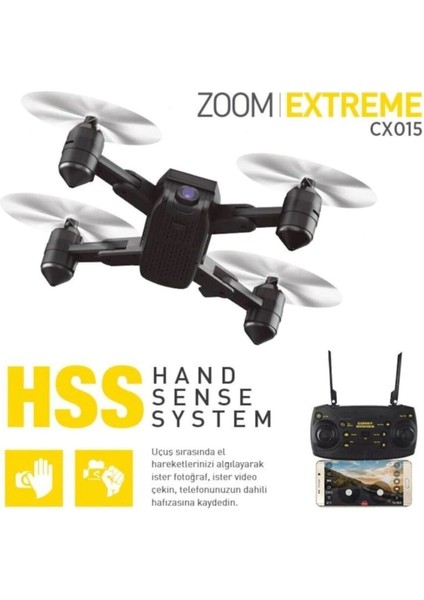 CX015-3B Zoom Extreme Smart Katlanabilir 1080P Full Hd  Wifi Kamera Ios  Android  Drone