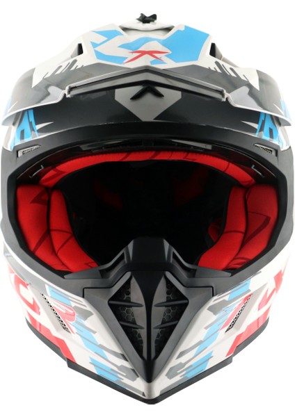 X-Cross X1 Kask White Red Blue - Pinlock Dahil modelleri