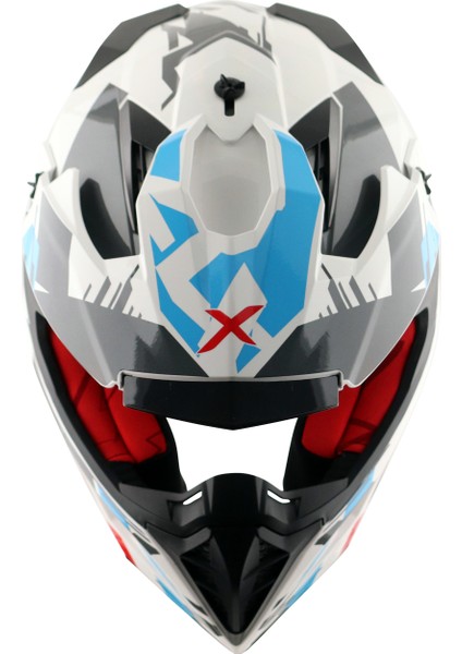 X-Cross X1 Kask White Red Blue - Pinlock Dahil fırsatları